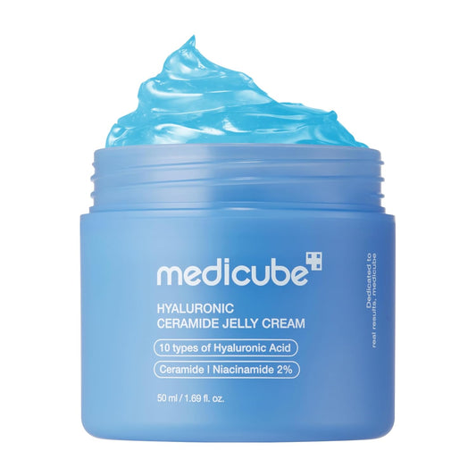 Hotmedicube Jelly Cream with Hyaluronic Acid | Daily Moisturizer for All Skin Types | Long-lasting Hydration with Hyaluronic Acid, Ceramides, Multi Peptides | Supports Skin's Natural Barrier | 1.69 fl.oz