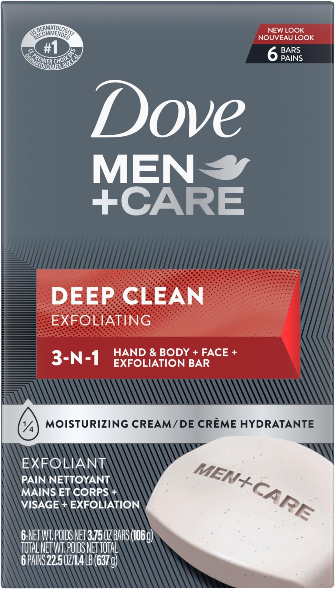 HotDove Men+Care Men's Bar Soap Deep Clean 8 Bars More Moisturizing Than Bar Soap Effectively Washes Away Bacteria, Nourishes Your Skin 3.75 oz