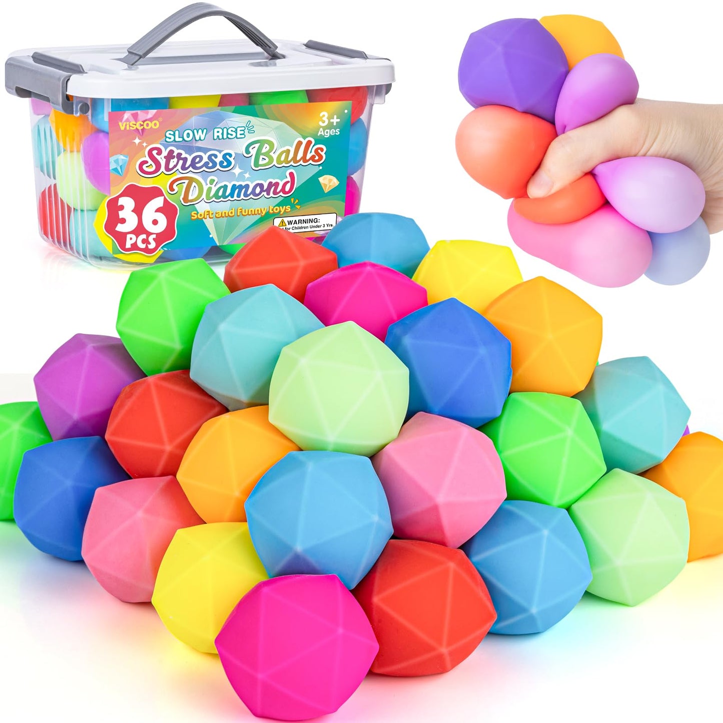 Hot12 Pack Slow Rising Stress Ball,Stress Balls for Kids Adults,Stretchy Fidget Toys for Stress Relief,Hand Therapy Sensory Squishy Ball, Squishy Toys for Kids, Classroom Prize Box Party Favors