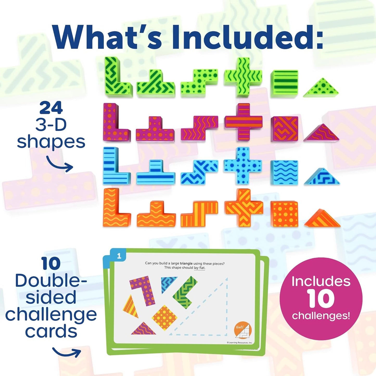 HotLearning Resources STEM Explorers Brainometry - 3D Puzzle Games for Kids, Kids Travel Games, Brain Teaser Puzzles, Pattern Memory Game, Brain Game Toys, Classroom Toys, 5 Year Old Boy and Girl Gifts