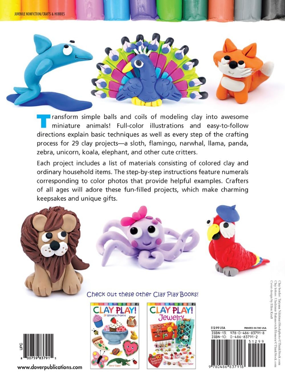 Hot Clay Play! Animal Favorites (Dover Children's Activity Books)