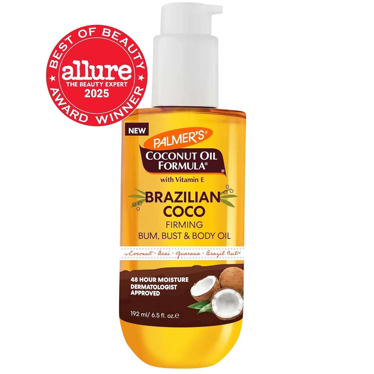 HotPalmer's Brazilian Cocoa Firming Body Oil, Coconut Oil Formula (6.5 Fl Oz)