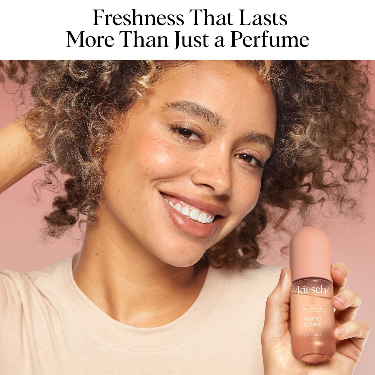 HotKitsch Hair Perfume for Women - Amber Shores, 50mL | Clean, Deodorizing & Patented Odor-Eliminating Technology Hair Spray & Body Mist | Freshen Hair, Body & Pillows