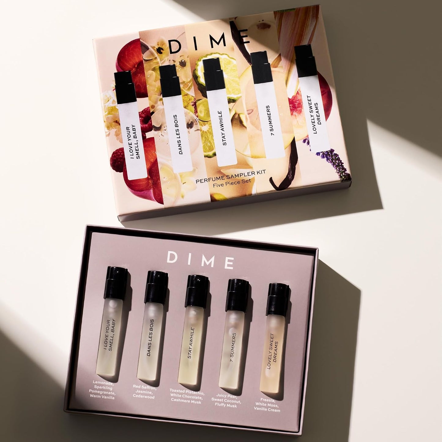 Hot DIME Beauty Perfume Sampler, Hypoallergenic, Clean Perfumes, Eau de Parfum For Women (Set of 5, 2 ml)