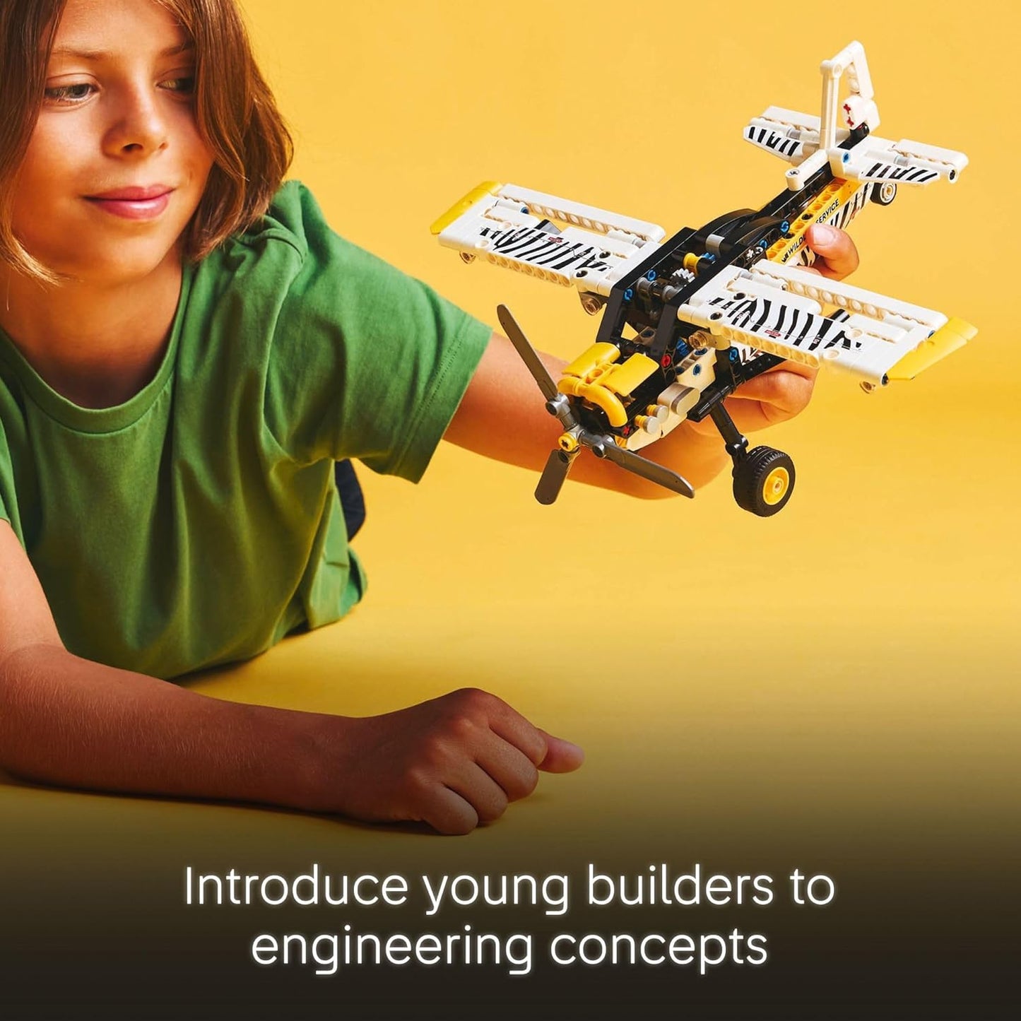 HotLEGO Technic Bush Plane Toy - Buildable Airplane Toy for Kids, Boys and Girls, Ages 8+ - Model Airplane Gift with Spinning Propeller, 4-Cylinder Piston Engine, and More - 42198