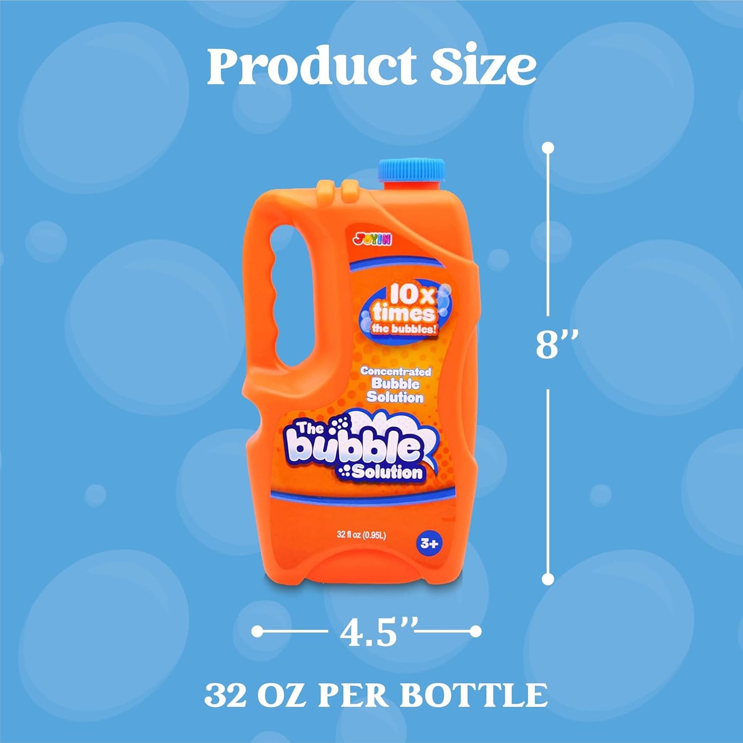Hot JOYIN 2 Bottles Bubbles Refill Solutions 64 oz (up to 5 Gallon), Concentrated Solution for Bubble Machine, Gun, Wand Refill Fluid Summer, Easter Toys(Orange+Blue)