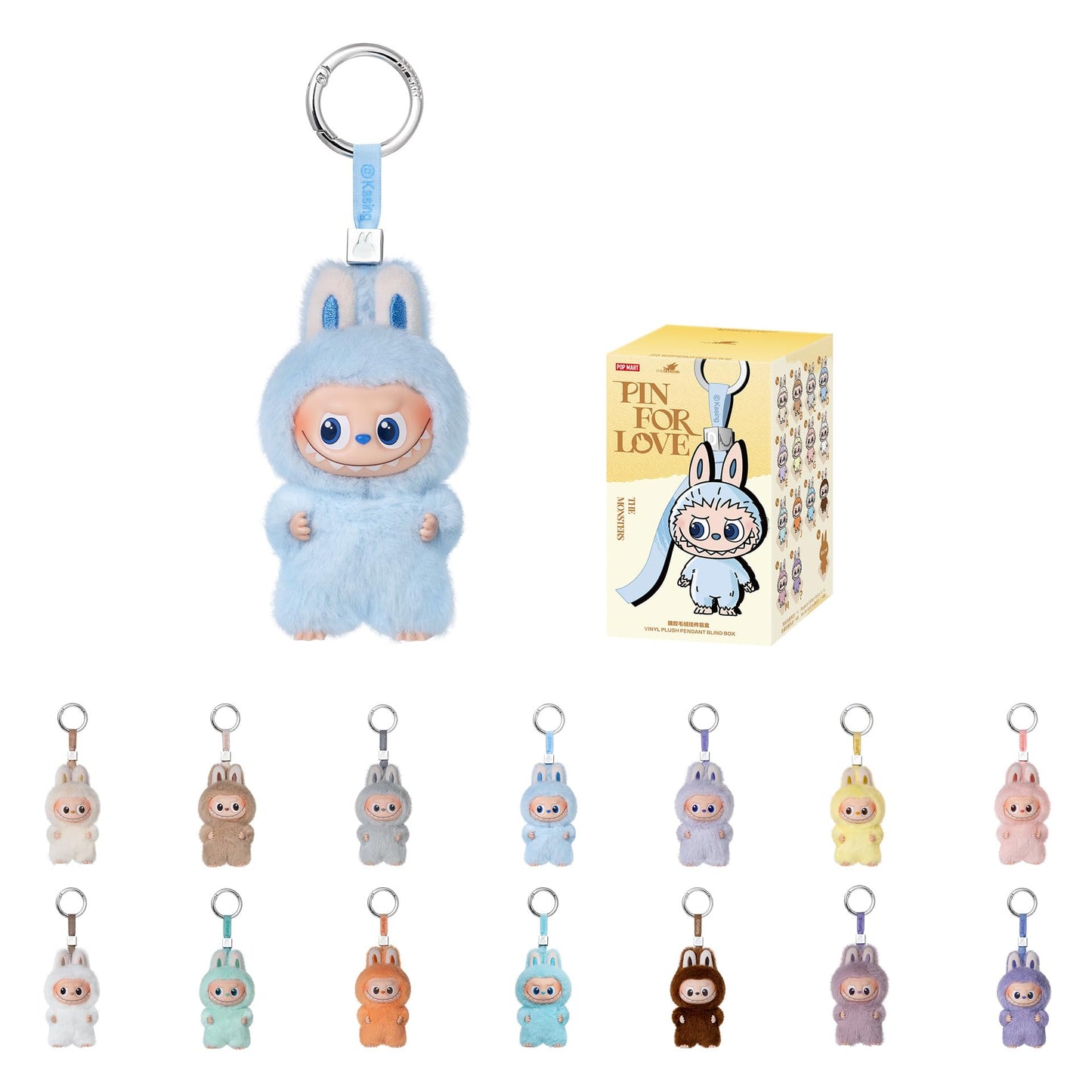 Hot POP MART THE Monster Pin for Love Blind Box (A–M) Single Box | Mini Labubu Doll Blind Box Mystery Box Keychain – Vinyl Plush Pendant, Bag Charms, Holiday & Birthday Gift for Kids
