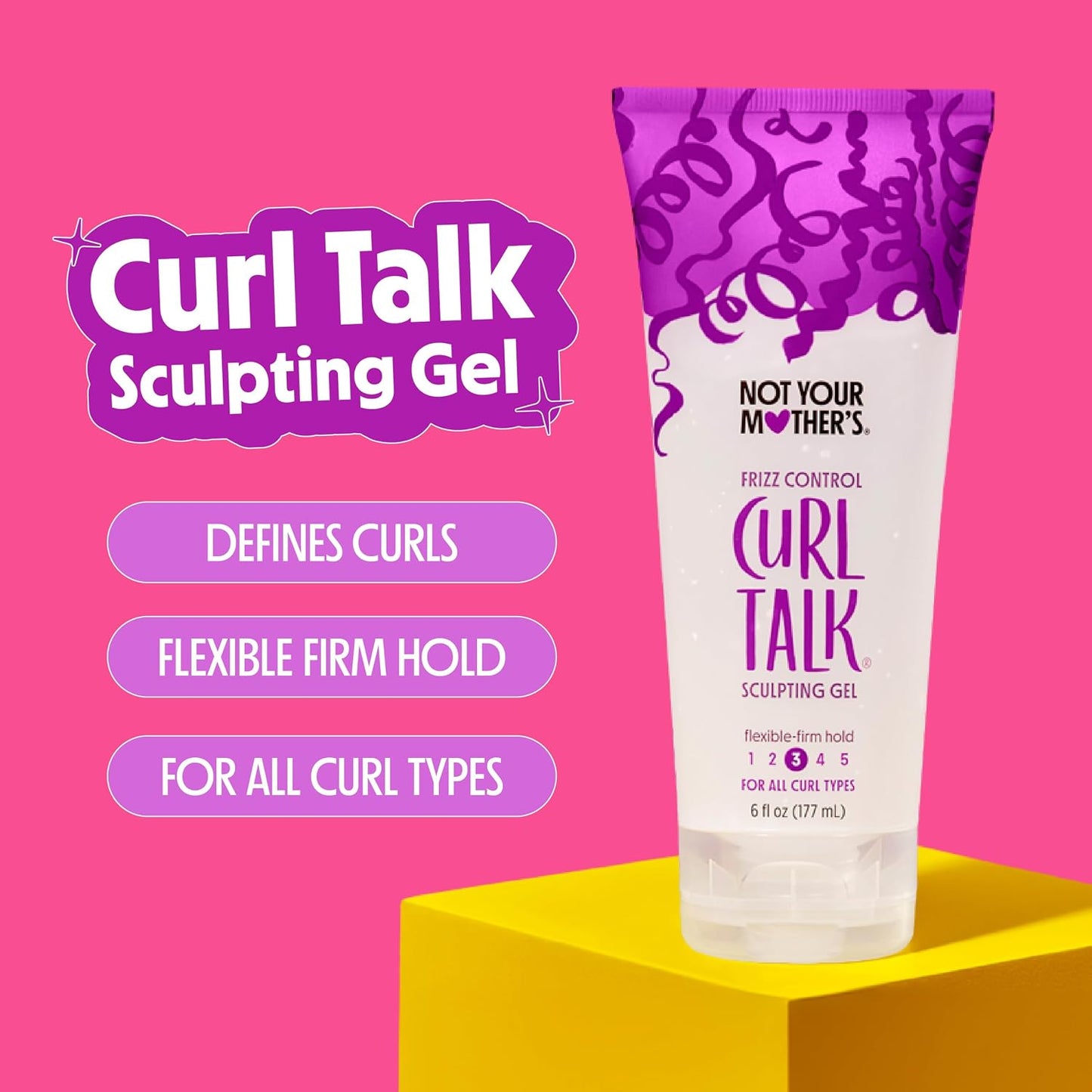 HotNot Your Mother's Curl Talk Frizz Control Sculpting Gel & Defining Cream (2-Pack) - 6 fl oz Each - Tames Hair Frizz & Maximizes Definition - For All Curly Hair Types