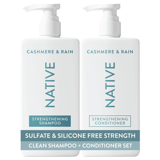 HotNative Cashmere & Rain Shampoo and Conditioner Contain Naturally Derived Ingredients | All Hair Types, Color & Treated, Fine to Dry Damaged, Sulfate & Dye Free - 2-Pack