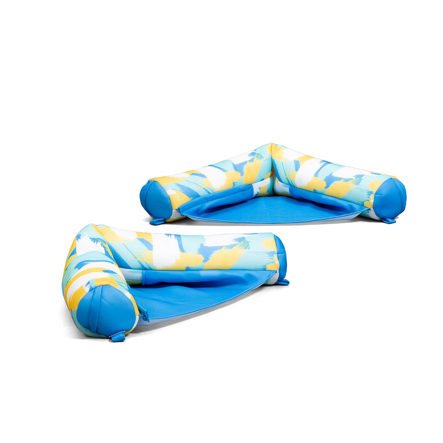 HotBig Joe Noodle Sling No Inflation Needed Pool Seat with Armrests, Blurred Blue Double Sided Mesh, Quick Draining Fabric, 3 feet