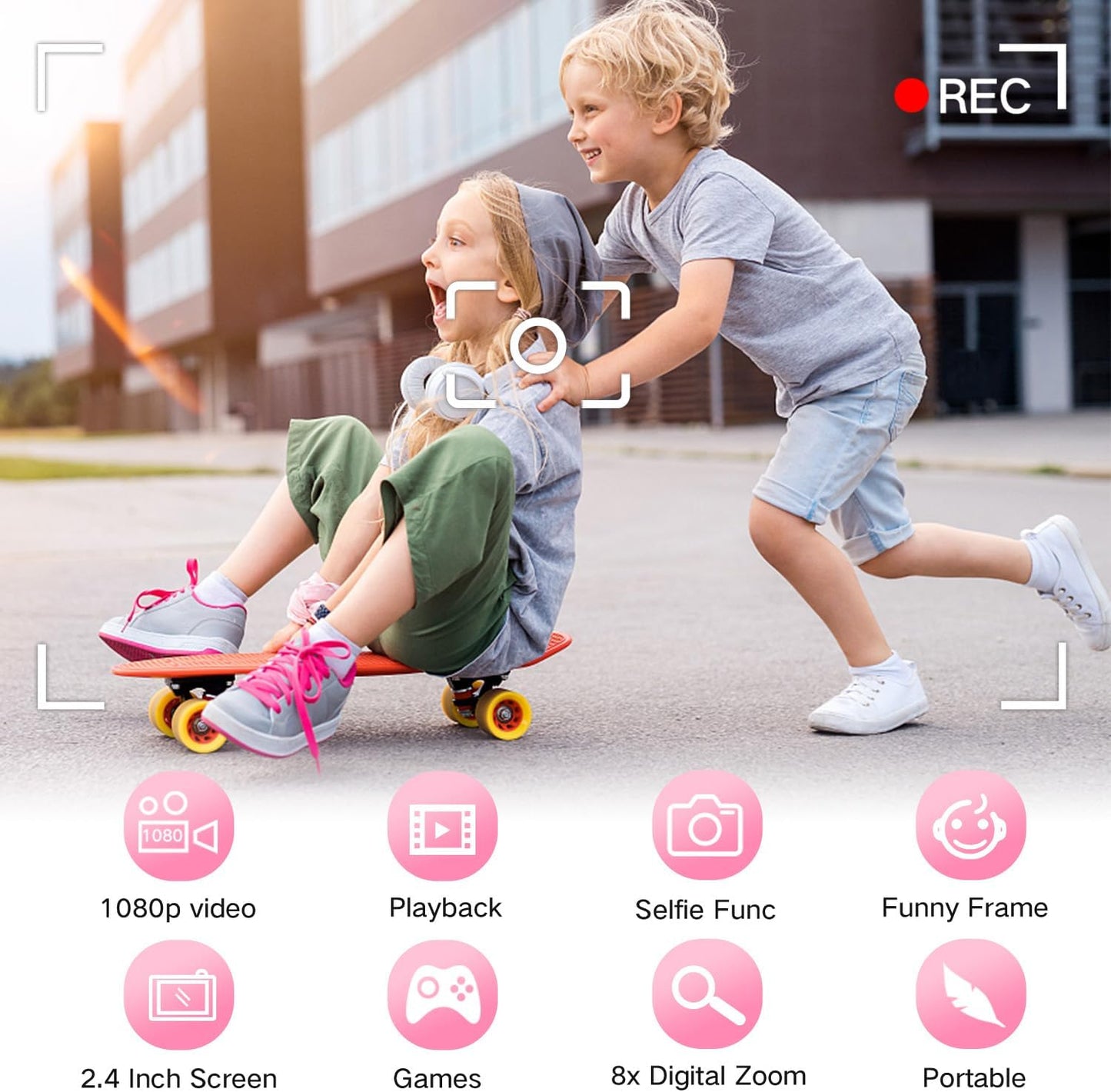 HotGoopow Kids Camera Toys for 3-8 Year Old Girls Boys,Children Digital Video Camcorder Camera with Cartoon Soft Cover, Best Chritmas Birthday Festival Gift for Kids
