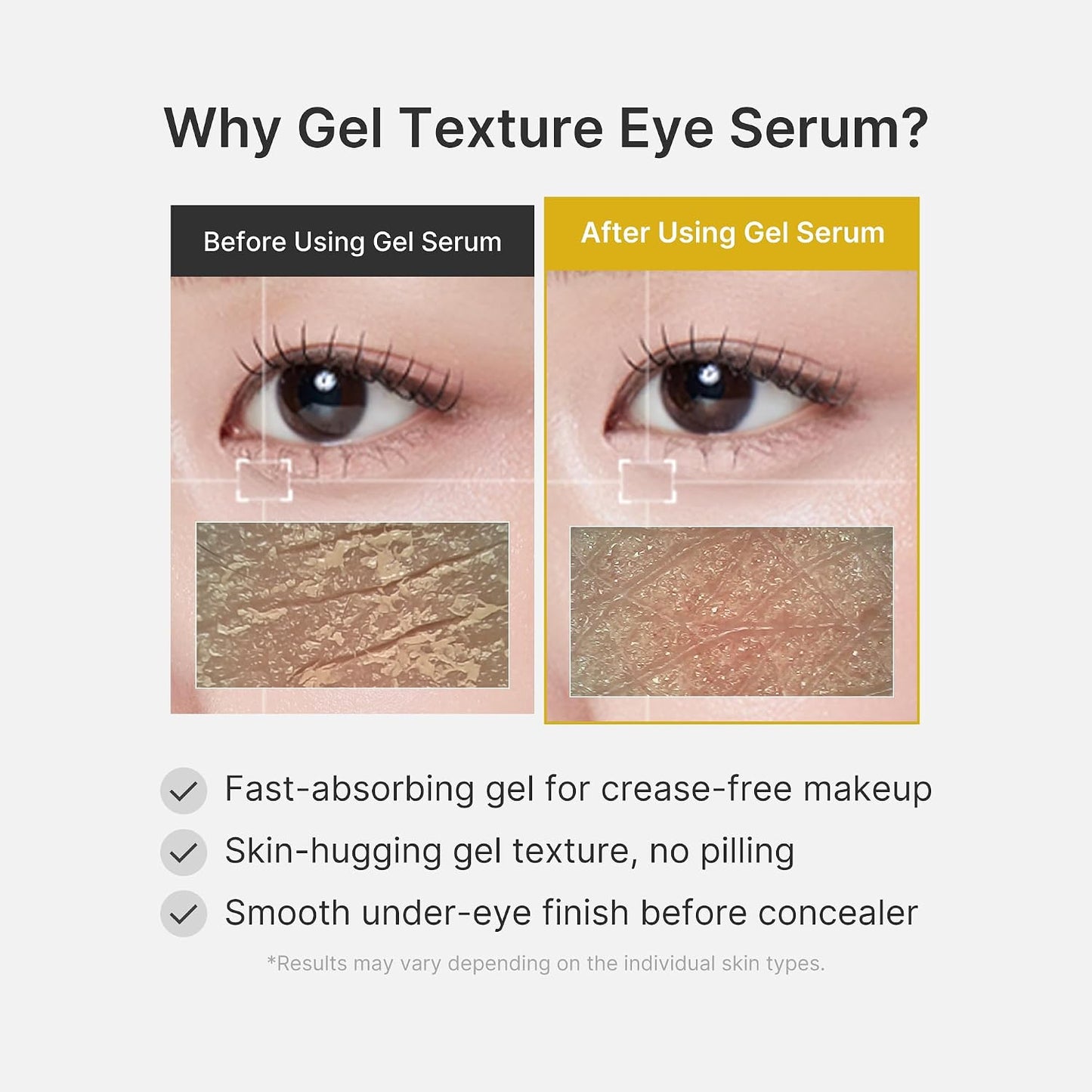 Hotmedicube Eye Serum with Kojic Acid Turmeric | All-Day Brightening Eye Gel Serum | Refreshing Eye Care with Vitamin C, Retinol & Caffeine | Hydrating & Cooling Formula | Korean Skincare, 1.01 fl.oz