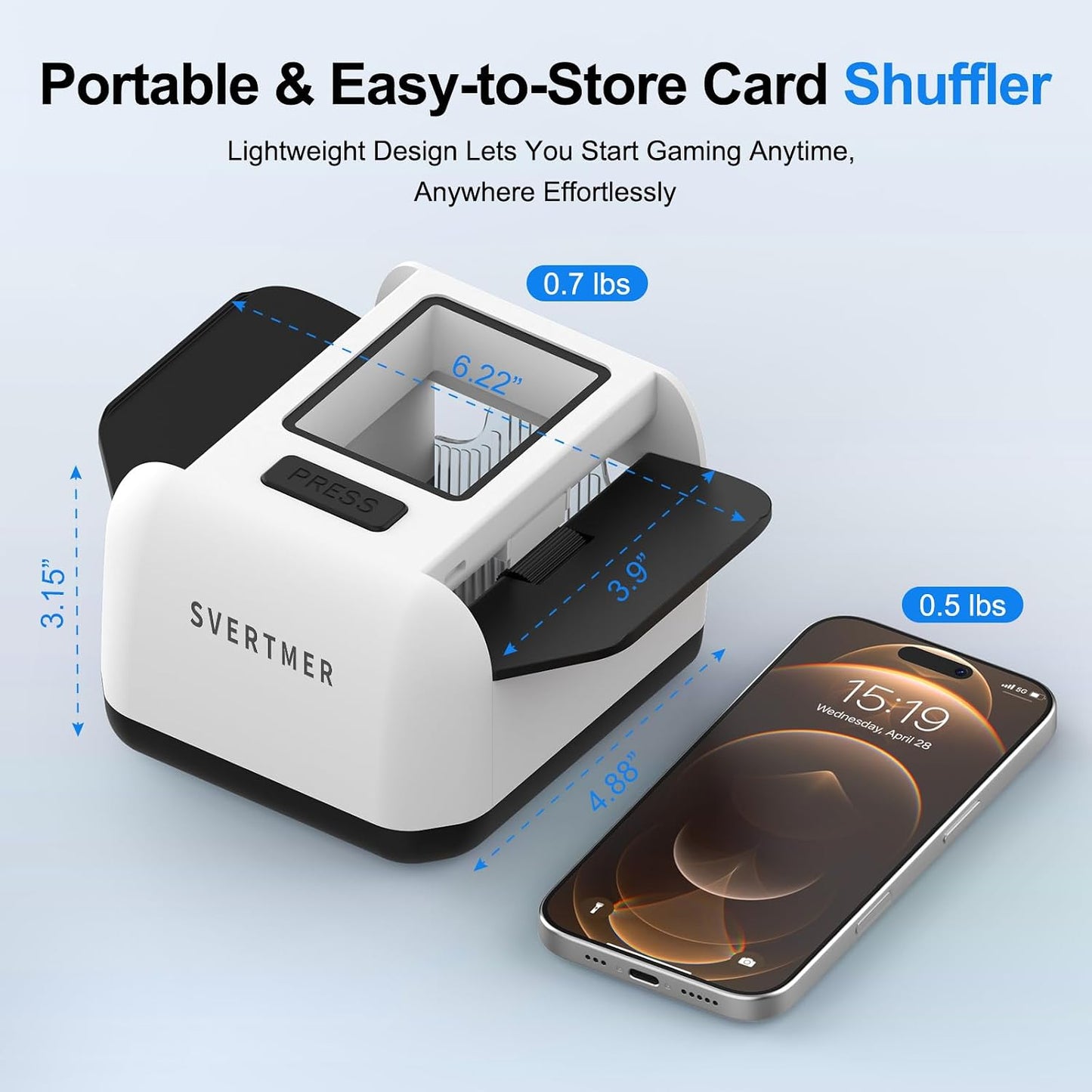 Hot Automatic Card Shuffler|1-2 Deck Electric Card Shuffle Machine|Portable Rechargeable Batteries of Poker,Blackjack,Uno,Skip-Bo,Phase 10 More Playing Shuffler for Home Game,Travel