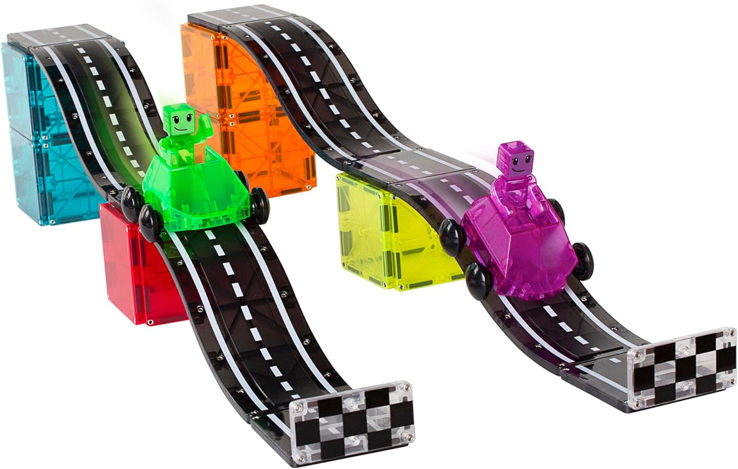 HotMAGNA-TILES Downhill Duo 40-Piece Magnetic Construction Set, The Original Magnetic Building Brand