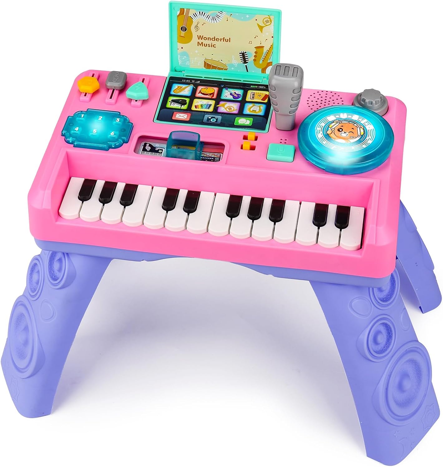 Hot Baby DJ Table for Toddlers with Music & Light, Musical Baby Piano Toys Toddler Activity Table Music Instruments Learning Educational Toys for Boys Girls First Birthday Gifts