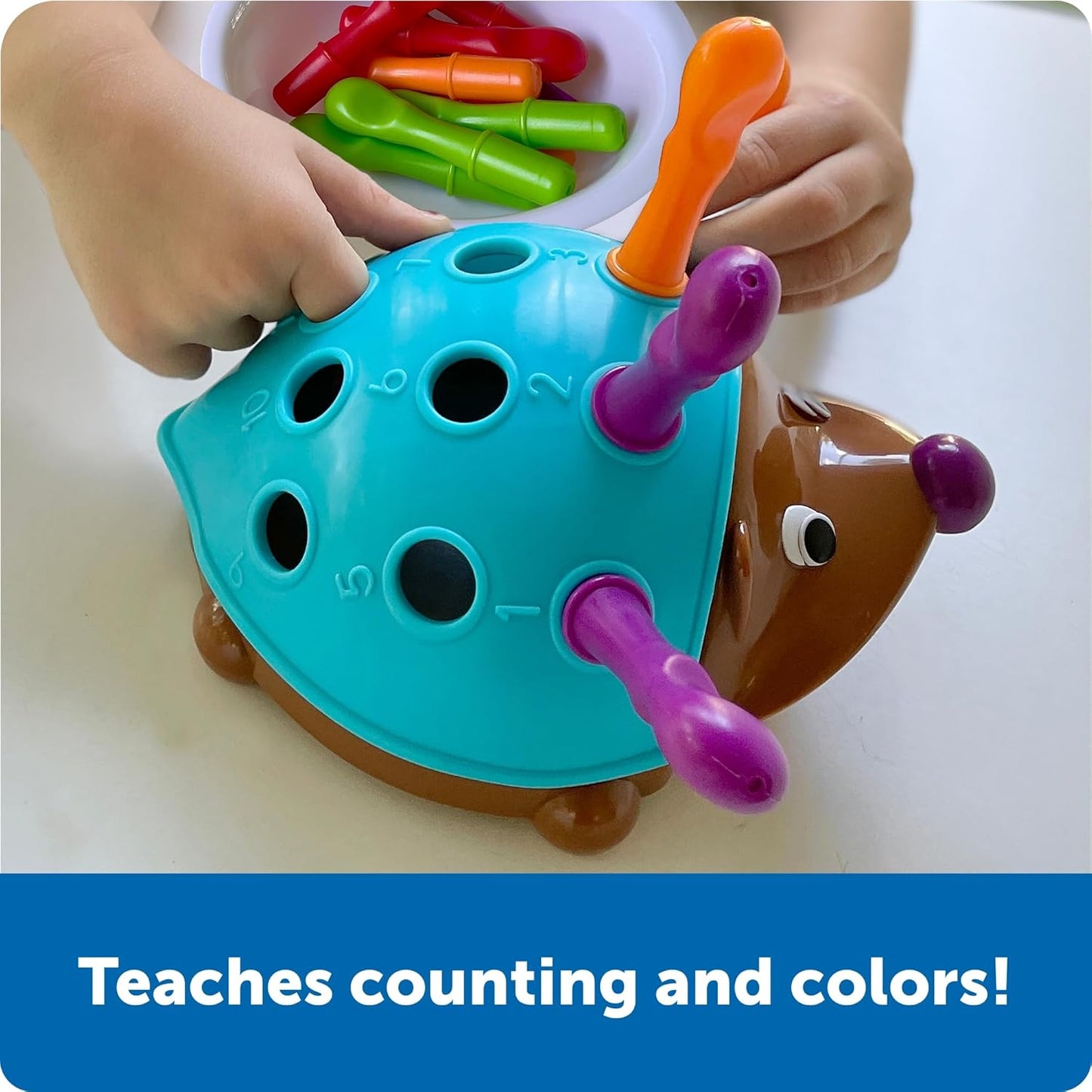 HotLearning Resources Spike The Fine Motor Hedgehog - Toddler Montessori Toys, Stacking Shape, Gifts For Boys And Girls, Sorting And Matching Skill Activities, Educational Games, Kindergarten
