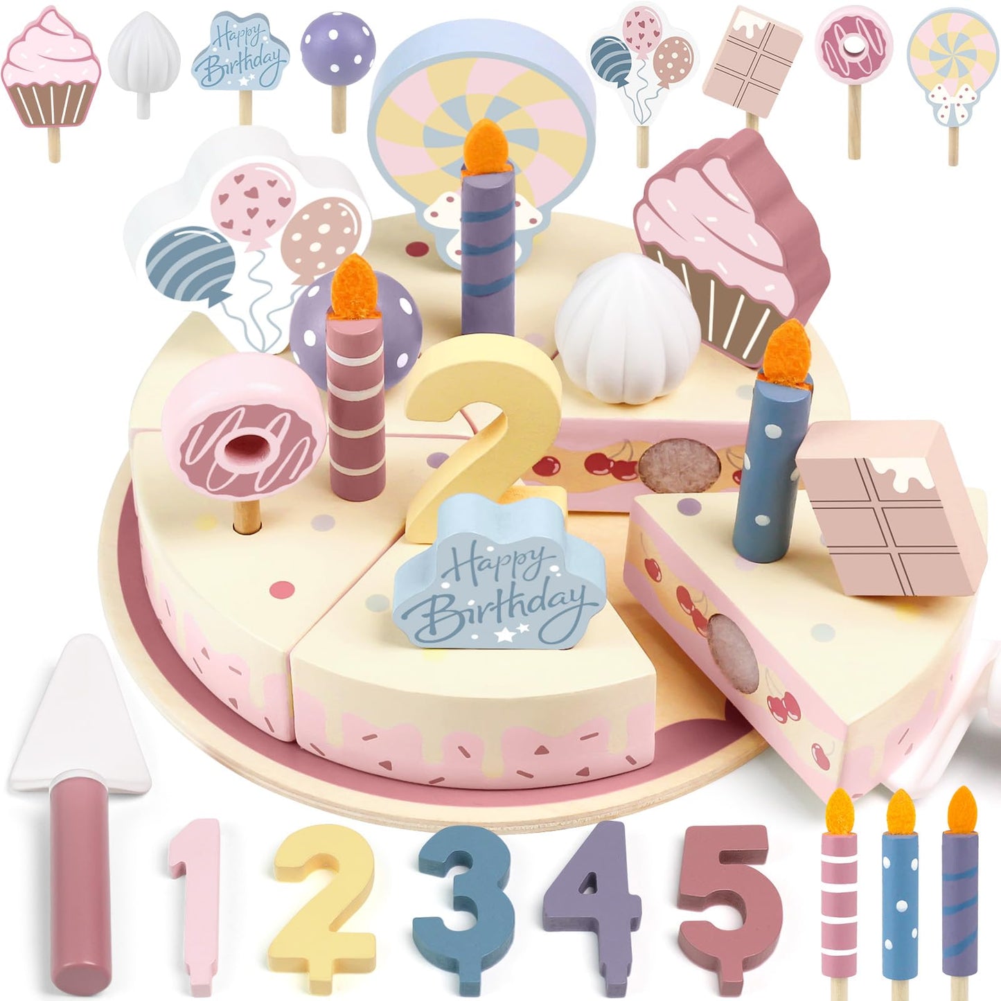 HotTea Sets for Toddlers 3-5 Girl Birthday Gift 3 Year Old Princess Party | Wooden Play Food Toy Sets for Kids Kitchen Accessories Age 3 4 5 6 Wood Educational Toys