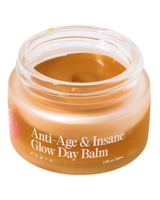 HotFRØYA Organics Anti-Age & Insane Glow Day Balm for Face (1.0 fl oz) | Moisturizing Beeswax Balm to Visibly Reduce Wrinkles, Even Skin Tone, and Boost Collagen, With Rosehip & Sea Buckthorn