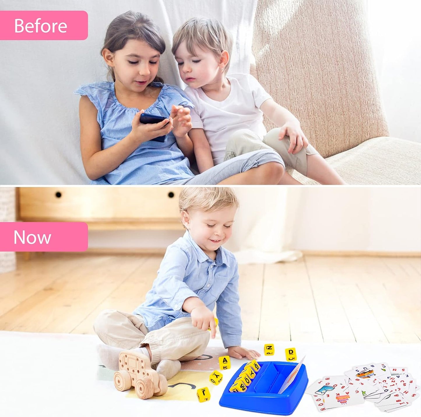 Hot Matching Letter Game, Spelling Word and Increases Memory, Early Learning Educational Toy for Preschool & Kindergarten Kids Over 3-8 Years Old