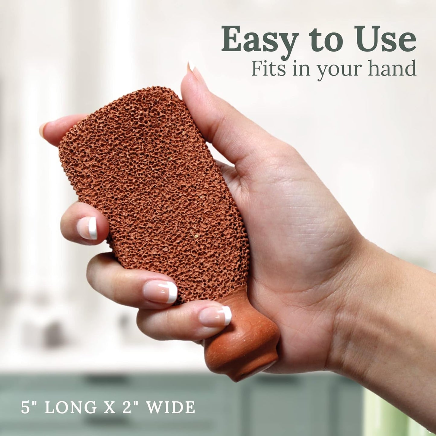 HotPumice Stone for Feet Lasts 5+ Years Foot Exfoliator Scrubber Callus Remover Made of Natural Terra-Cotta