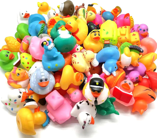 Hot LINICE 30 Pcs Rubber Ducks, Random Assortment Ducks Bulk, Mini Rubber Duckies for Toddler Baby Bath Toys, Kids Bath Pool Toys Birthday Gifts Party Favors