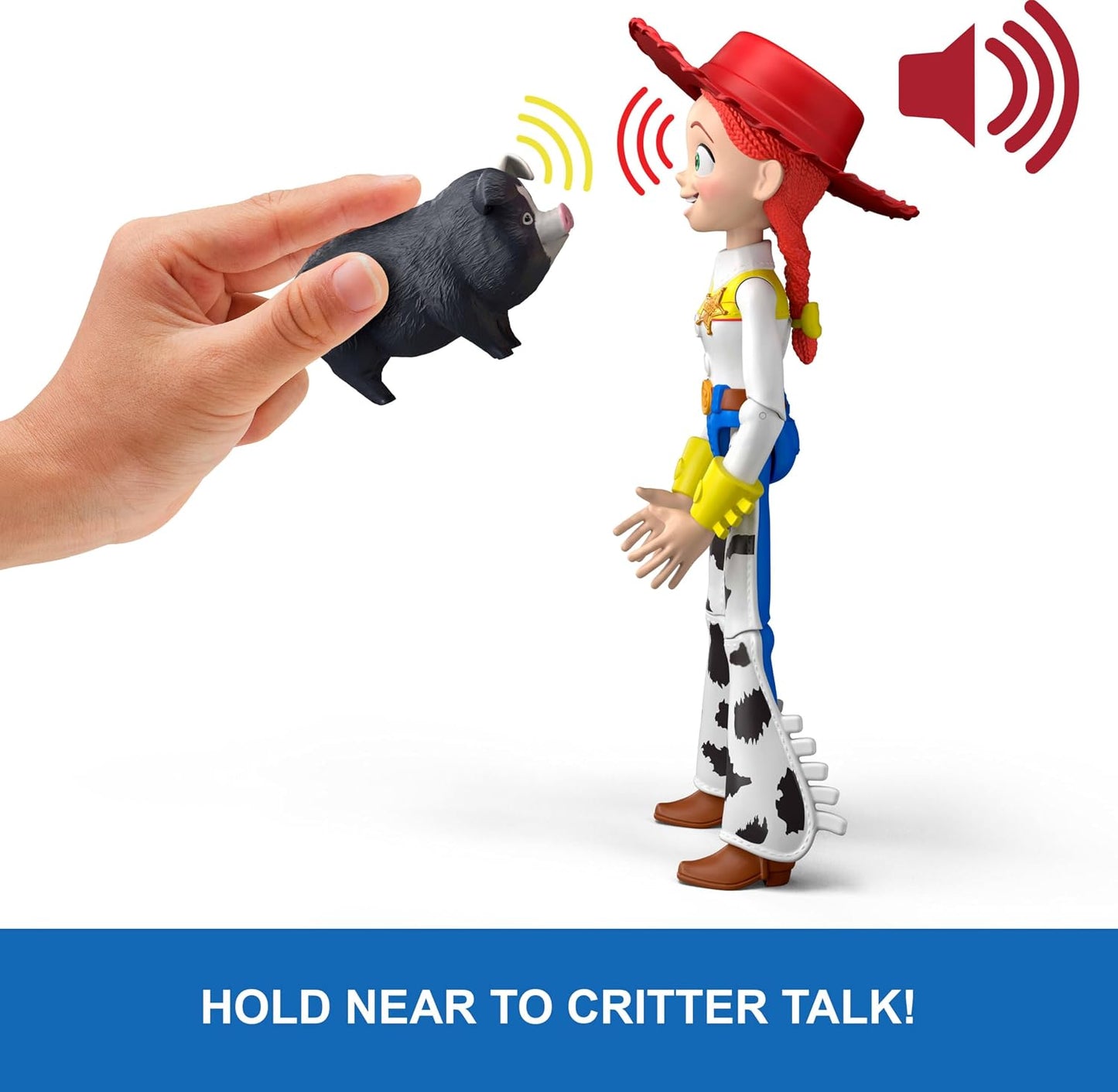 HotMattel Disney and Pixar Toy Story 5 Critter Talk Jessie | 12-inch Posable Action Figure Toy & Jimmy Dean, 35+ Movie Sounds & Phrases, English Language