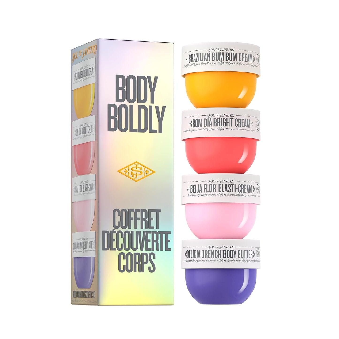 HotSol de Janeiro Body Boldly Body Cream Discovery Set | Trial Size Beauty Minis | Gift Set | Set of 4 - 25mL | Amazon Exclusive