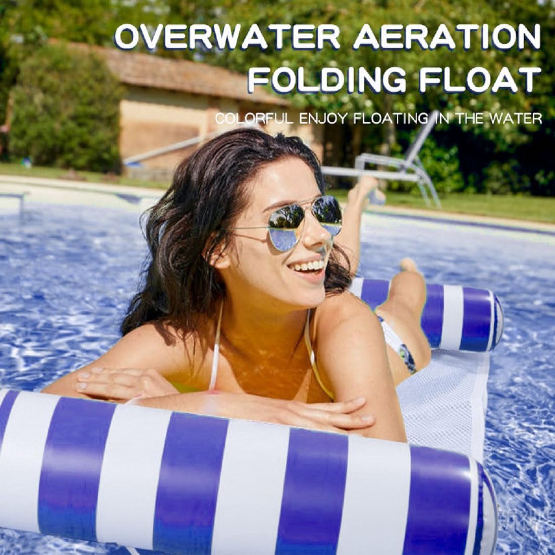 Hot2-Pack Swimming Pool Float Hammock, Multi-Purpose Inflatable Hammock Pool Hammock (Saddle, Lounge Chair, Hammock, Drifter), Water Hammock Lounge
