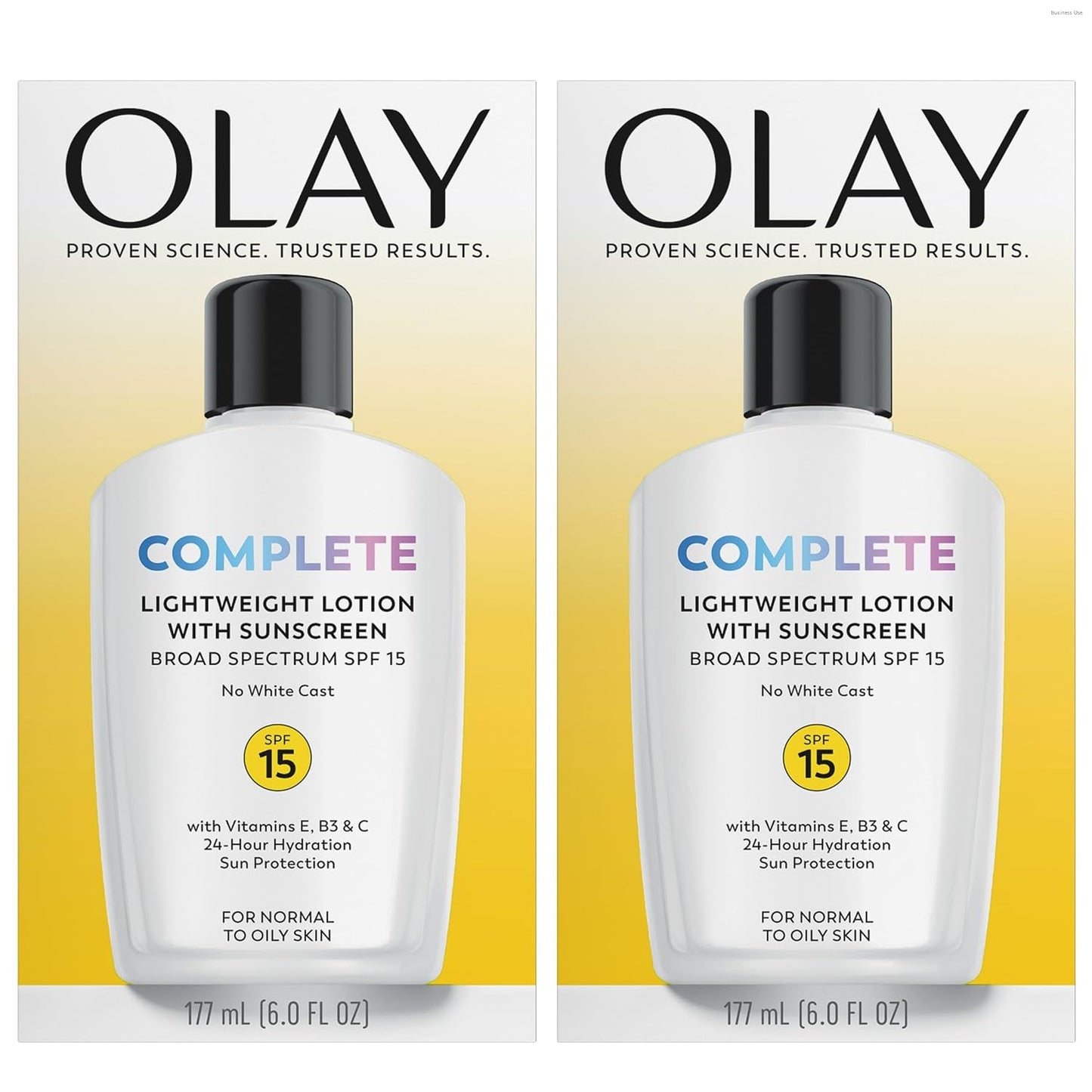 Hot Olay Face Moisturizer, Complete with Sunscreen SPF 15, Daily Facial Lotion for Normal Skin, Lightweight Hydrating Broad Spectrum Sun Protection - Vitamin C, E, and Niacinamide - 6 Oz 2 Pack