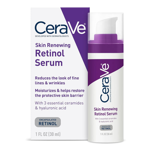 HotCeraVe Anti Aging Retinol Serum For Face, Encapsulated Retinol With Hyaluronic Acid, Niacinamide & Ceramides, Smooths Wrinkles & Fine Lines, Gentle Skin Brightening Serum, Fragrance Free, 1 Oz