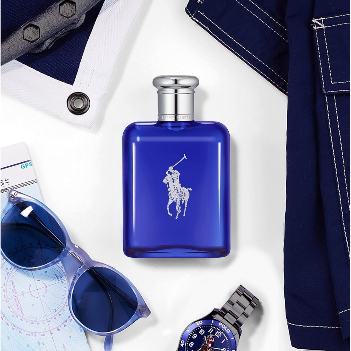 Hot RALPH LAUREN FRAGRANCES - Polo Blue - Eau de Toilette - Men's Cologne - Aquatic & Fresh - With Citrus, Sage, and Suede - Medium Intensity