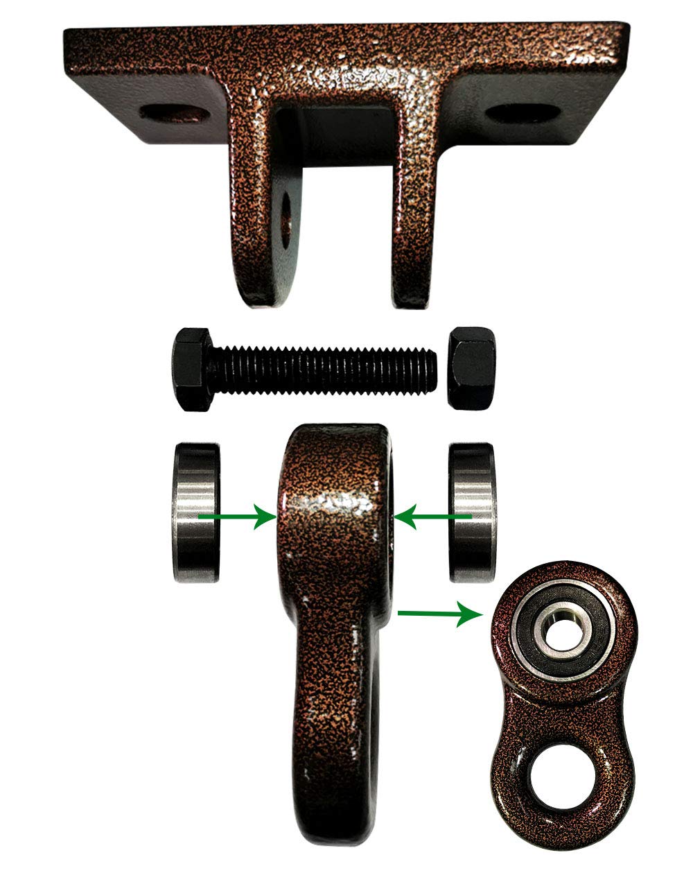 HotABUSA Heavy Duty Black Swing Hangers Screws Bolts Included Over 5000 lb Capacity Playground Porch Yoga Seat Trapeze Wooden Sets Indoor Outdoor 2 Pack