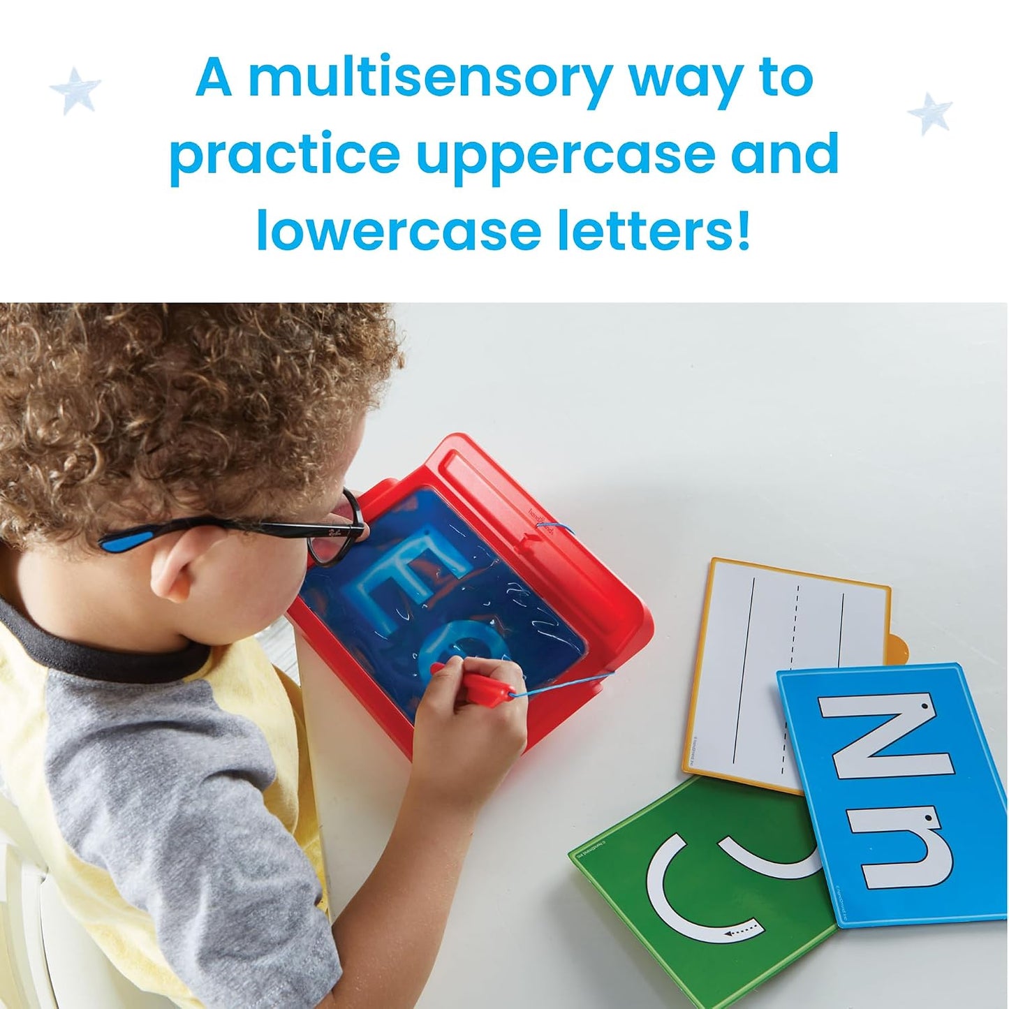 Hothand2mind Letter Tracing Sensory Pad, Reusable Handwriting Practice for Kids 3-5, Learn to Write, Letter Tracing Board, Toddler Writing Practice, Montessori Alphabet Toys, Preschool Learning Toys