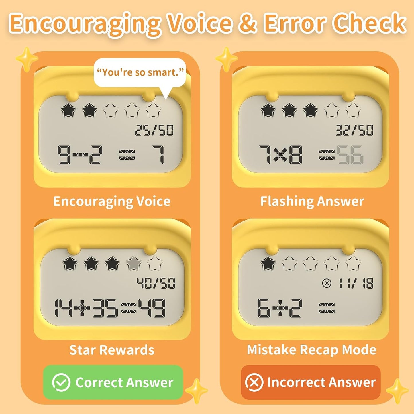 Hotalilo Math Games for Kids Ages 5-12, Portable Math Toys for Practicing Addition, Subtraction, Multiplication and Division, Fun Educational Toy with 5 Modes, 19 Math Games, and 50K Math Questions