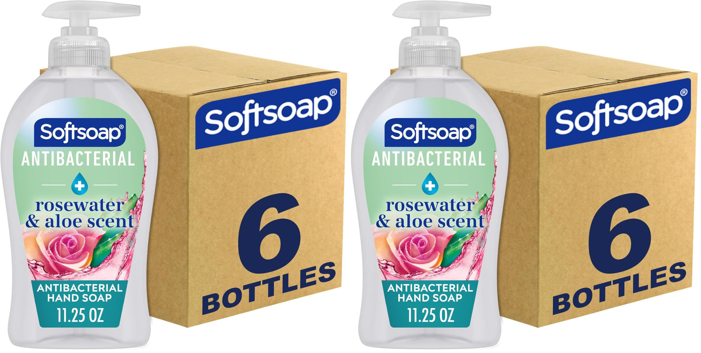 HotSoftsoap Antibacterial Liquid Hand Soap, Crisp Clean Scent, 11.25 Ounce, 6 Pack