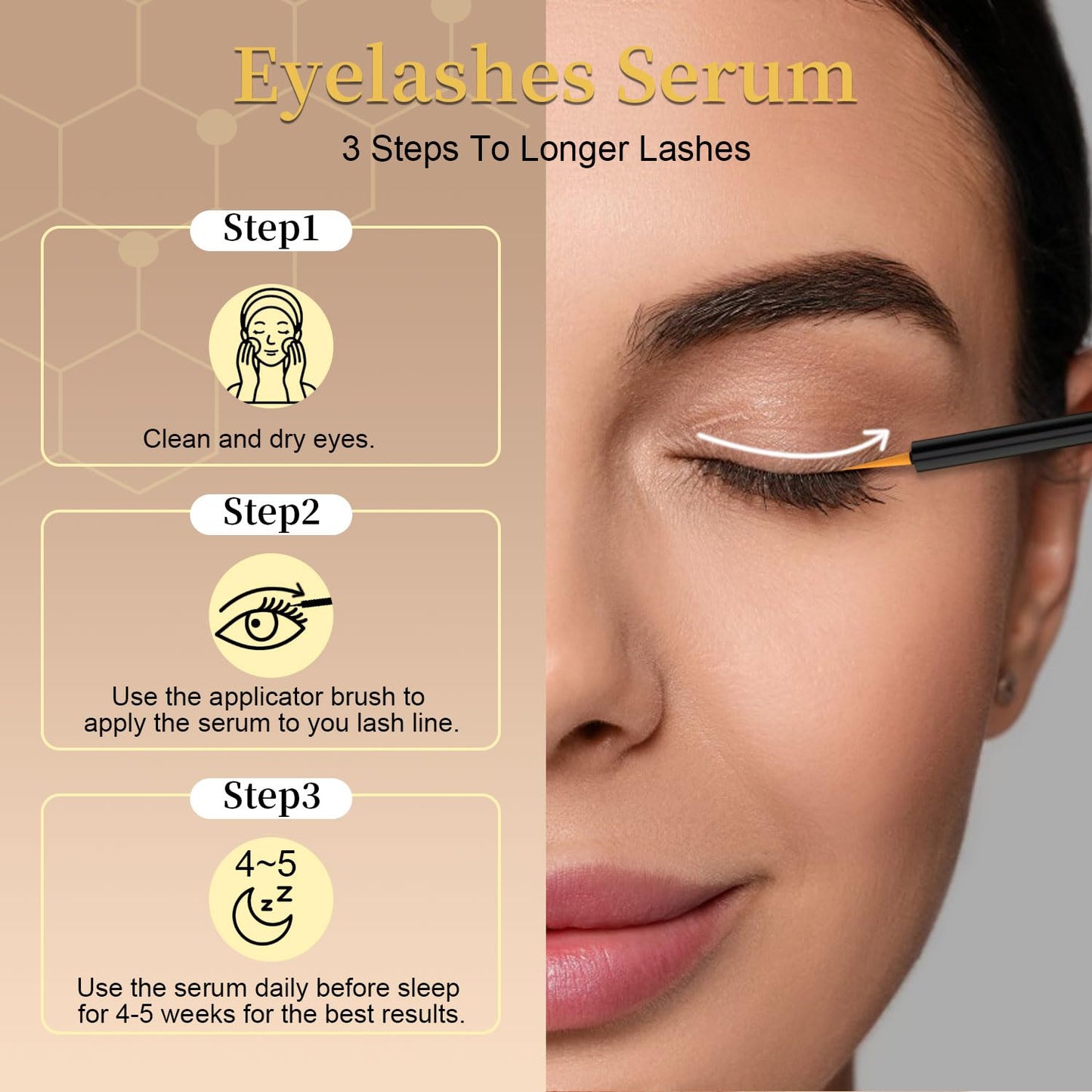 HotLash Serum for Eyelash Growth, Premium Lash Enhancing Serum with Advanced Formula Volumizing Longer Fuller and Thicker Looking Lashes, Eyelash Growth for Sensitive Eyes (5 mL)