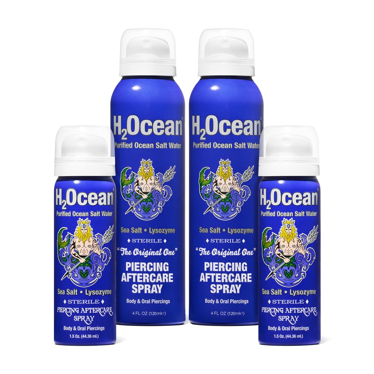HotH2Ocean Piercing Aftercare Spray and Keloid Bump Removal– Sea Salt Spray for Body and Facial Piercings – Ear, Nose, Navel, Oral & Body Piercing Cleaner, Aftercare Solution for New Piercings– 4oz