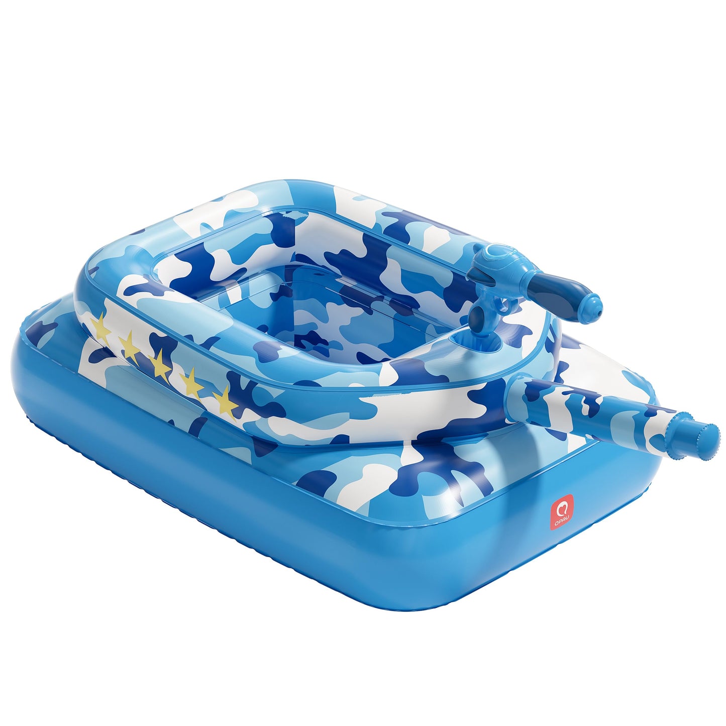 HotQPAU Inflatable Tank Pool Float for Adults & Kids – Ride-On Camouflage Floaty with Water Cannon, Swim Raft Toy for Boys Girls, Lake Beach Backyard Party Floaties