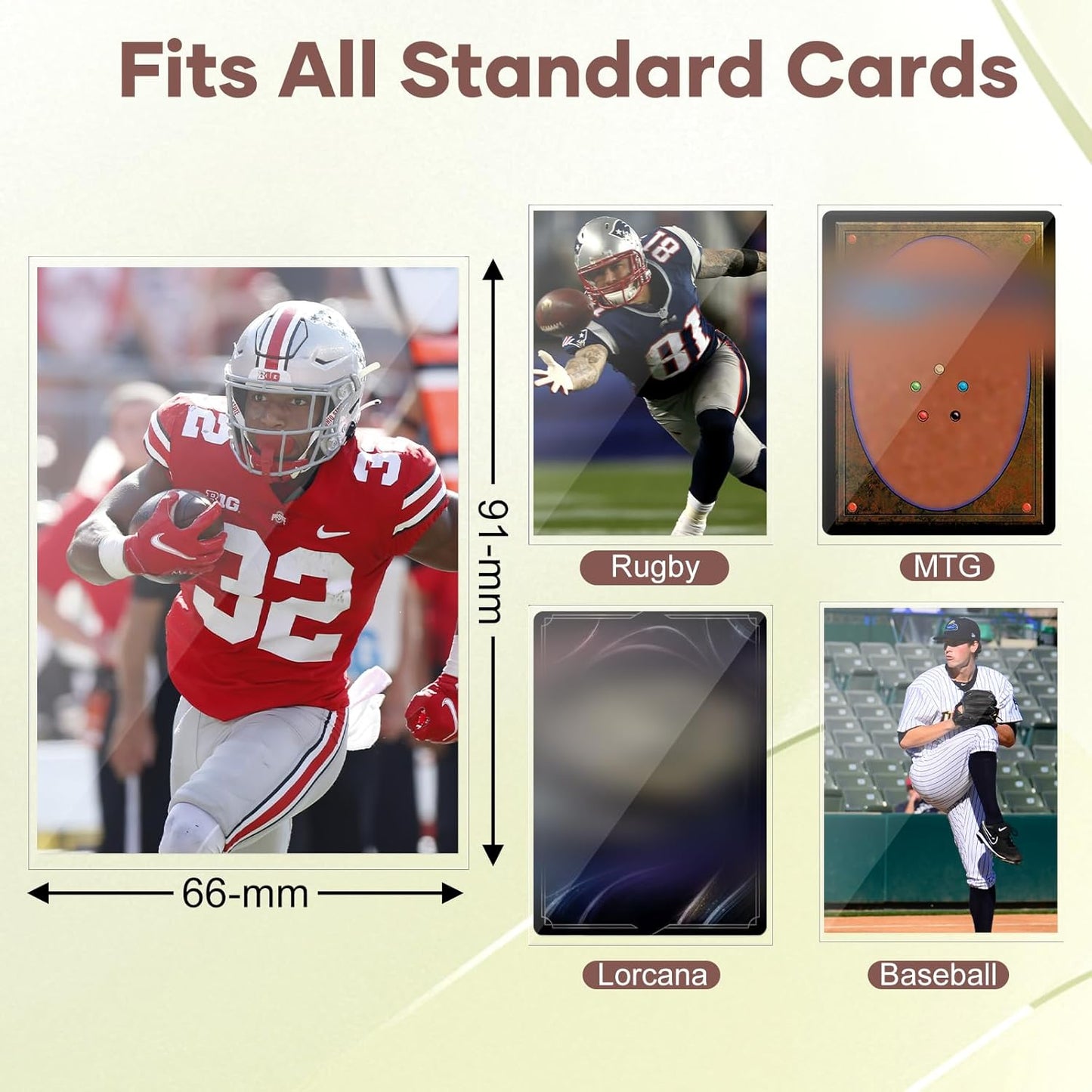 Hot 1200 Count Card Sleeves, Clear Baseball Card Sleeves, Soft Trading Card Sleeve Fit for MTG, TCG, Baseball Cards, Football Cards, Game Cards