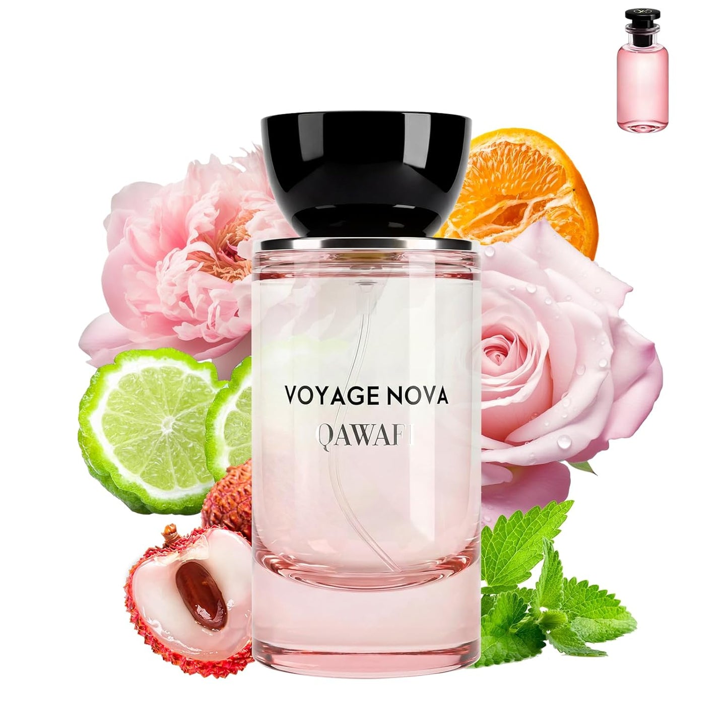 Hot Voyage Nova Eau de Parfum for Women, Lychee Bergamot Ginger, Rose Peony Cocoa Blossom, Elegant Patchouli, Long Lasting Spring Fall Perfume, 50ml &1.7fl oz