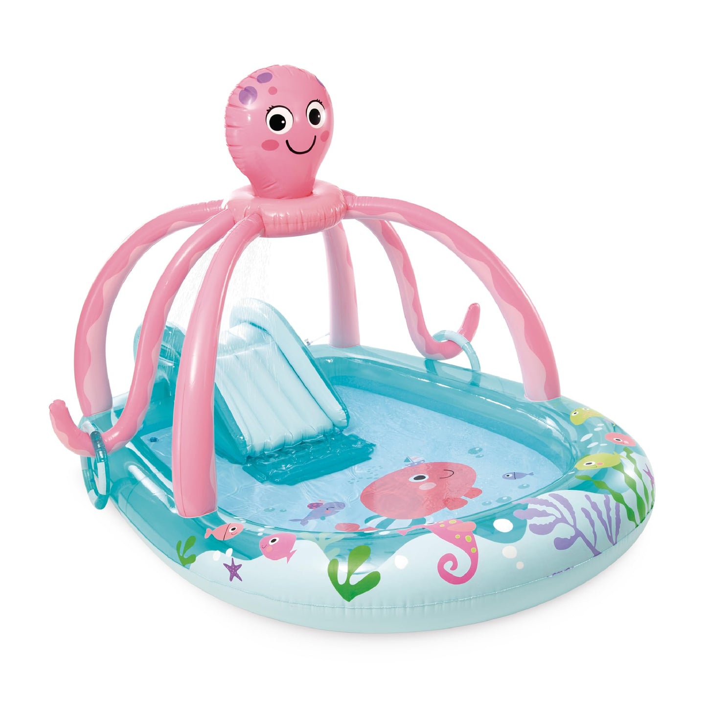 Hot Intex 96" x 78" x 28" Inflatable Jungle Adventure Play Center Spray Kiddie Pool - Backyard Kids Water Slide, Outdoor Blow-Up Splash Pad for Toddlers