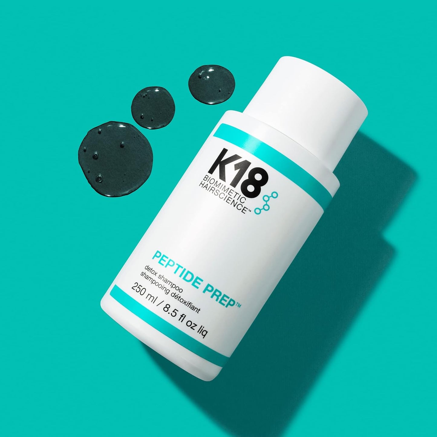 HotK18 Peptide Prep™ Detox Shampoo - Color Safe Clarifying Shampoo for Build Up Removal - Gently Removes Dirt, Oil + Metals from Hard Water with Activated Charcoal + Salicylic Acid