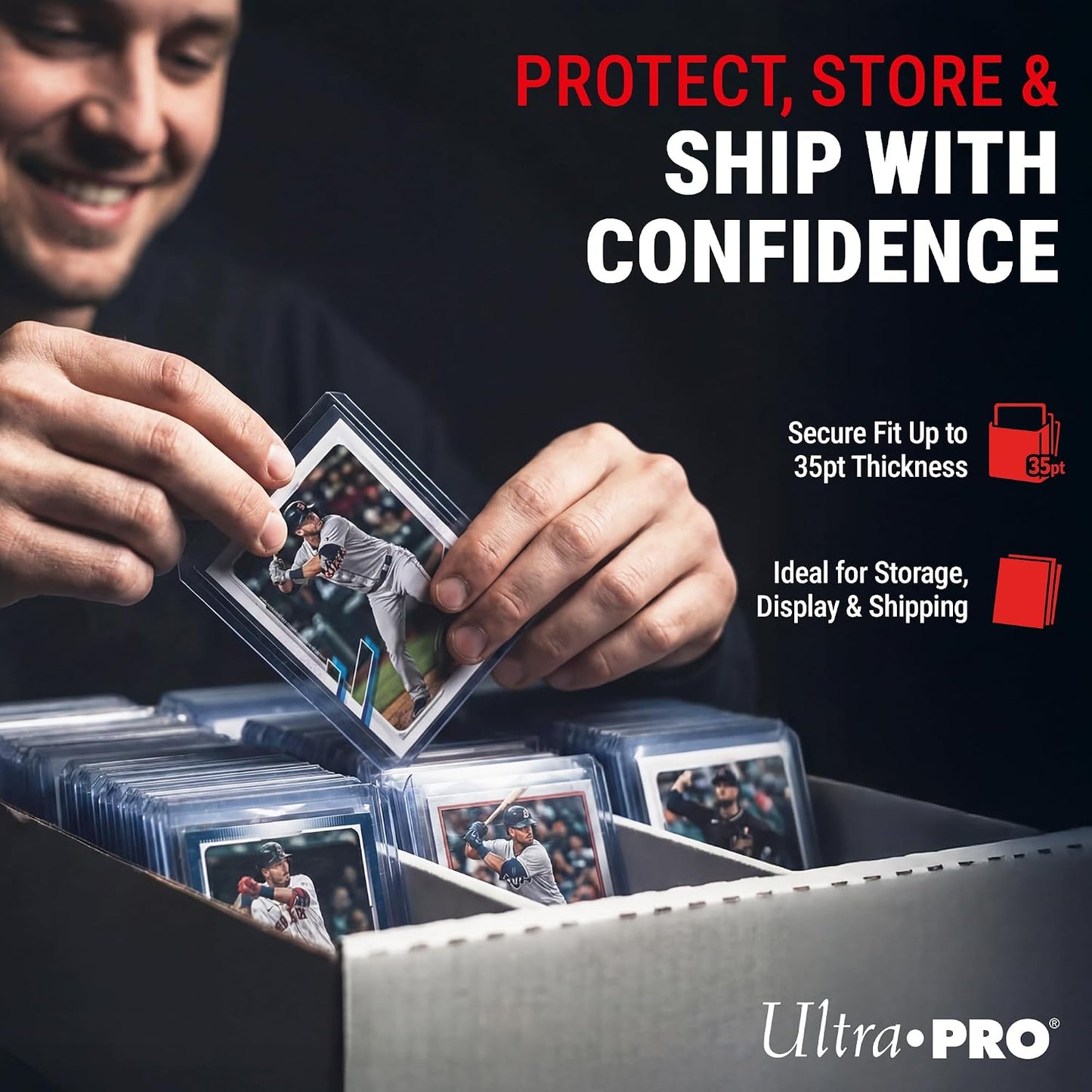 HotUltra Pro Toploaders and Card Sleeves Bundle – 3" x 4" Clear Regular Toploaders & Soft Penny Sleeves for Standard Size Cards – Hard Plastic Card Protectors for Collectible Trading Cards – 200 Pack