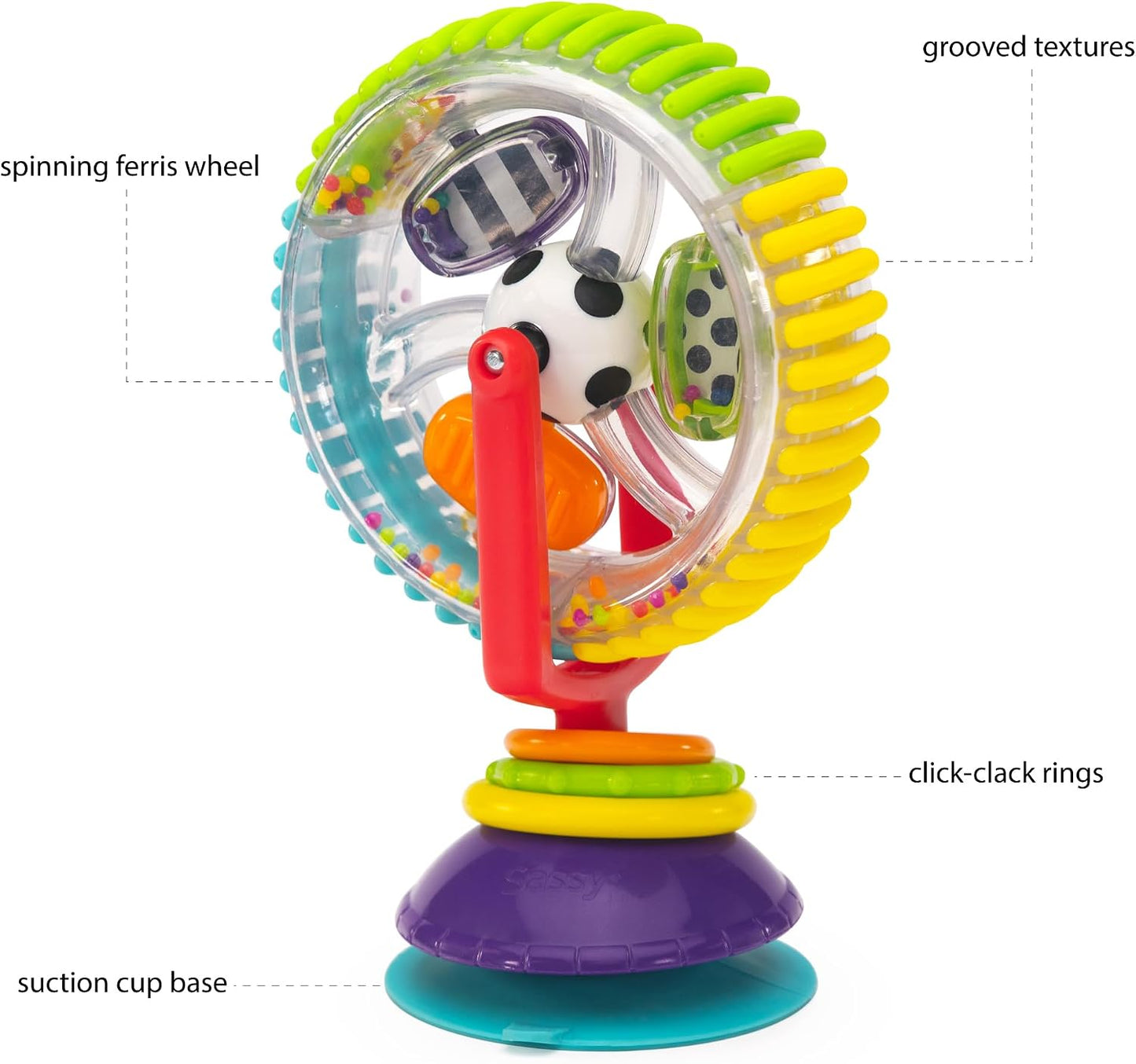 Hot Sassy Wonder Wheel Spinning High Chair Tray Toy, Age 6+ Months
