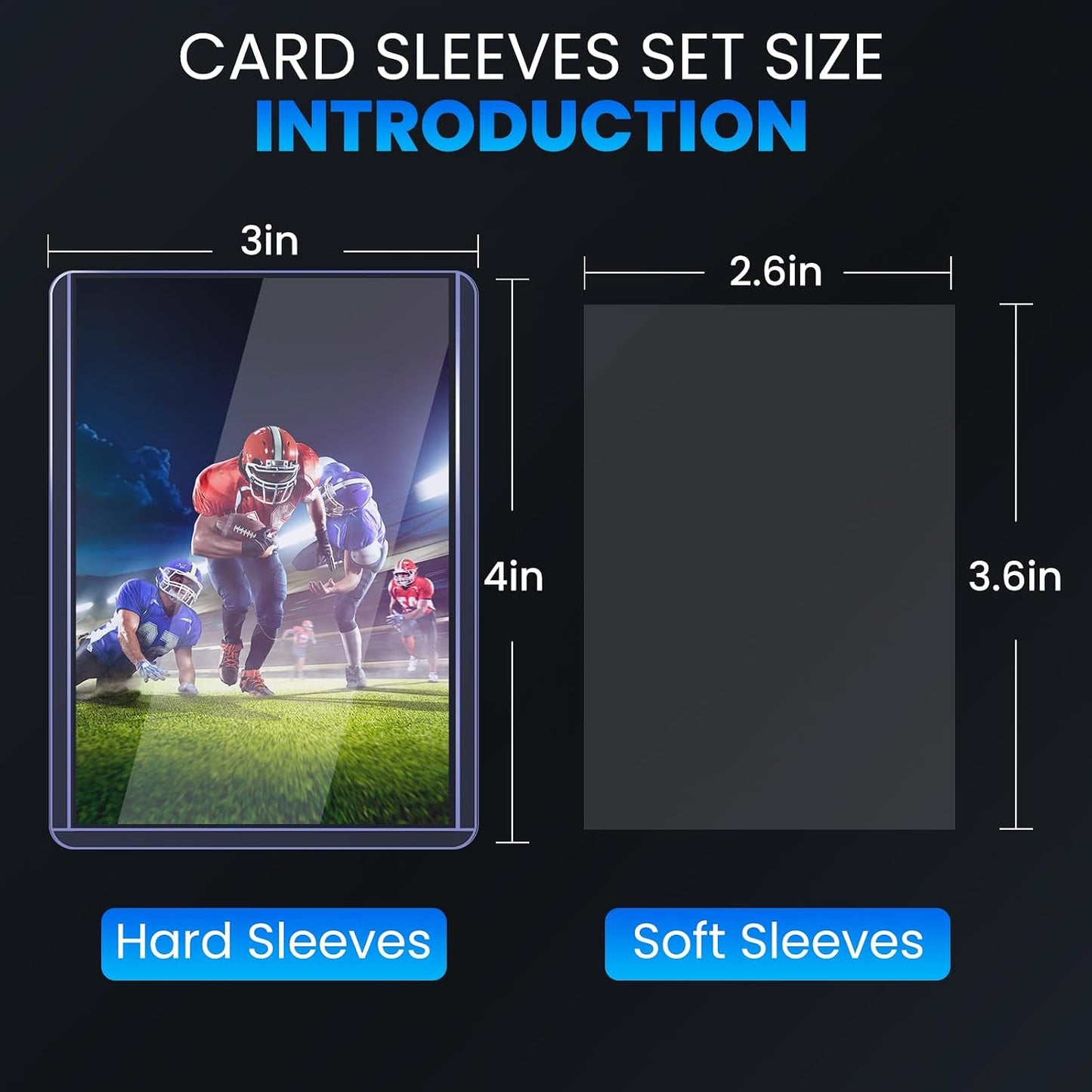 Hot 200 Card Sleeves Top Loaders for Cards, 3" x 4" Hard Plastic Toploaders, Baseball Card Protectors, Trading Card Holder for Football Sports Cards (100 Toploaders + 100 Penny Sleeves)