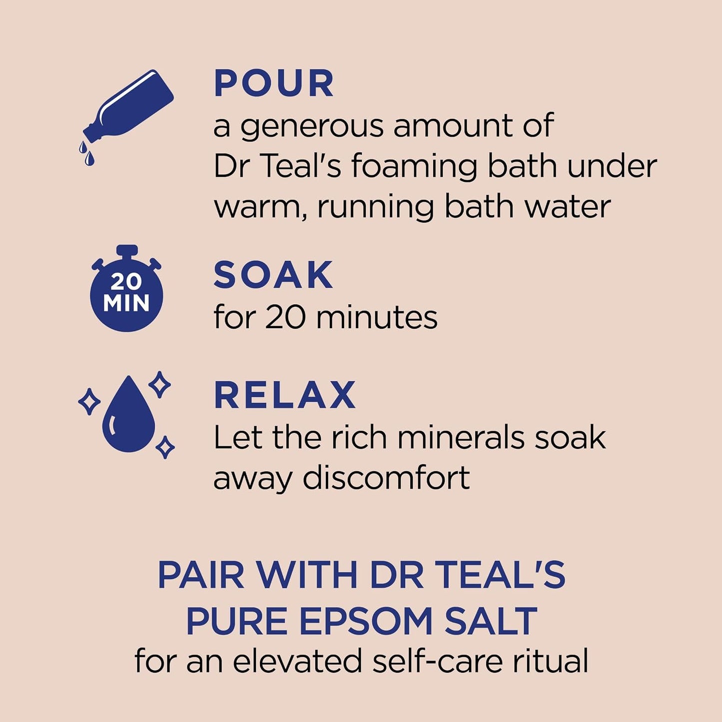 HotDr Teal's Foaming Bath with Pure Epsom Salt, Shea Butter & Almond Oil, 62.5 fl oz