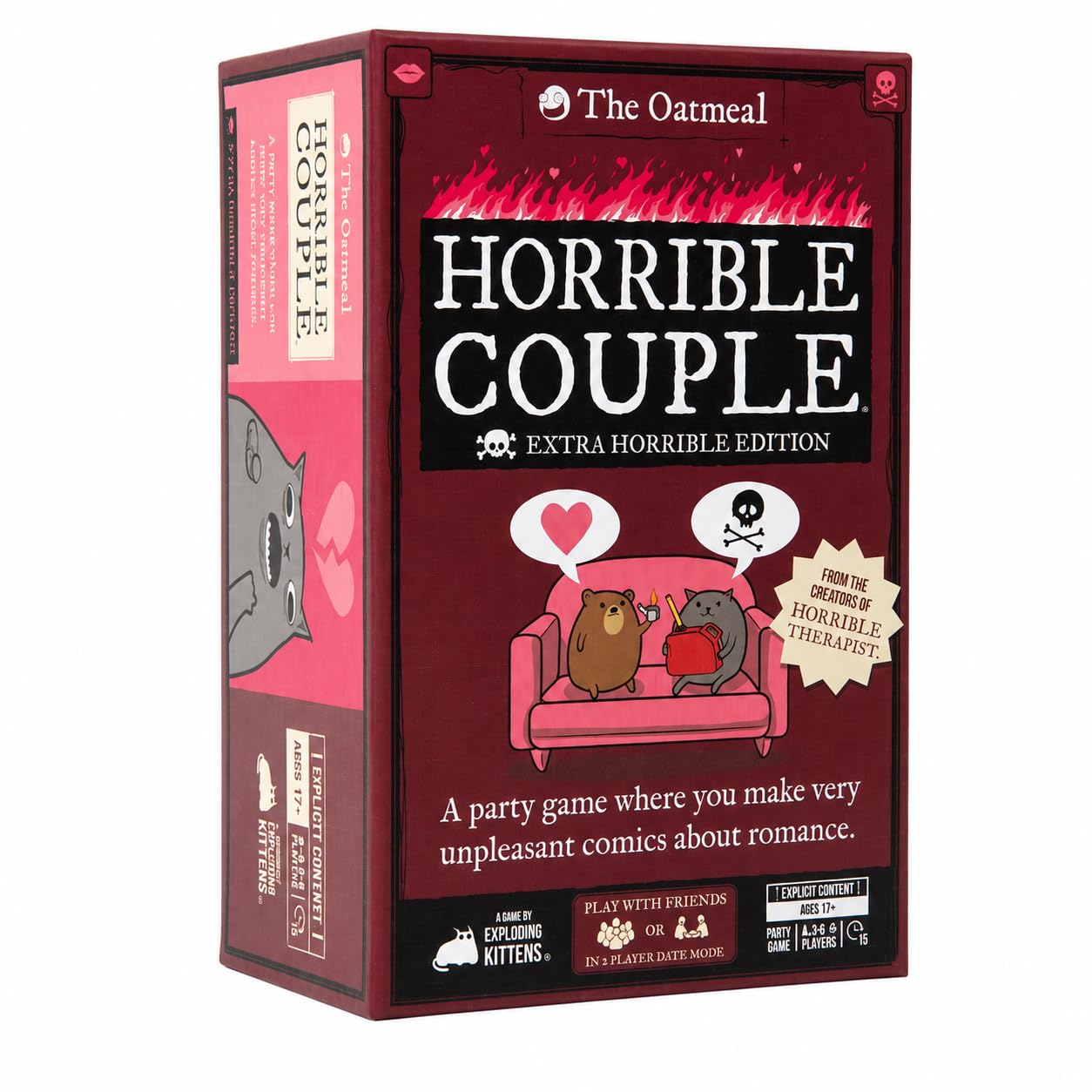HotHorrible Therapist: Extra Horrible Edition by Exploding Kittens - A Card Game for 3-8 Players, Ages 17+ - Adult Party Game for Family Night | Build wildly inappropriate therapy comics with friends and family in this viral adult-only party game from The