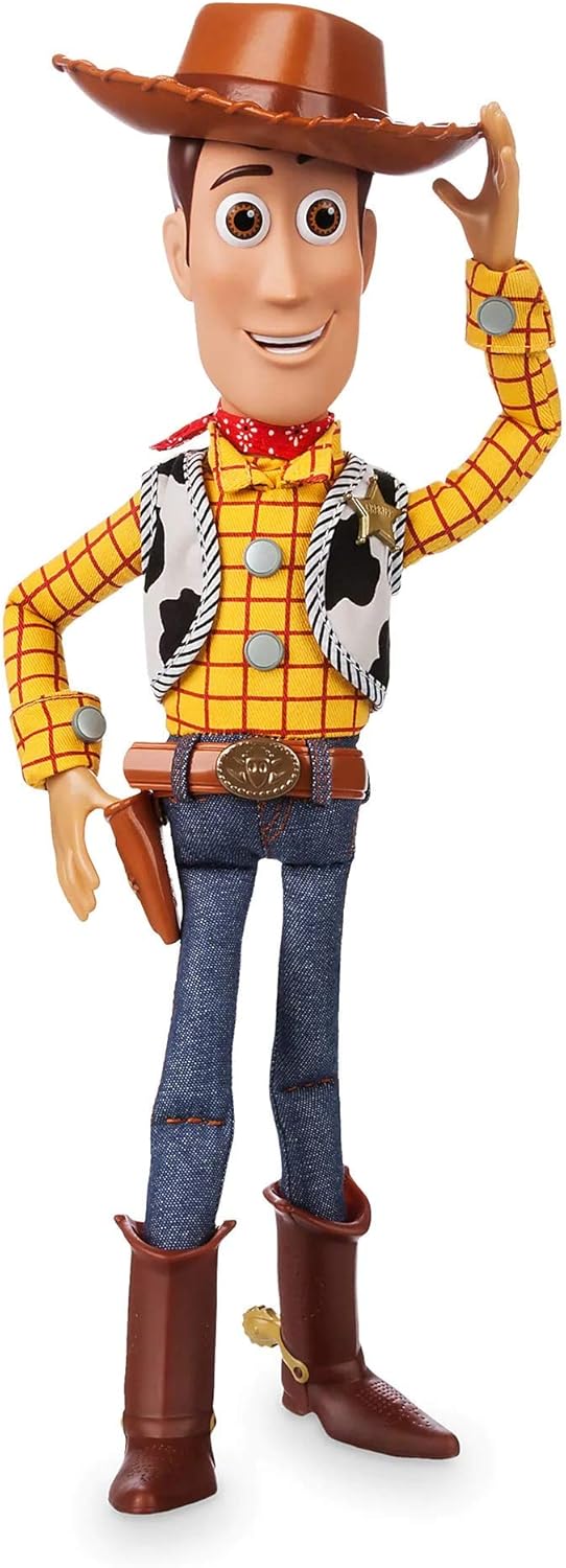 HotDisney Store Official Sheriff Woody Talking Action Figure from Toy Story, Features Sounds and Phrases from the Movies, Interacts with Other Figures and Toys