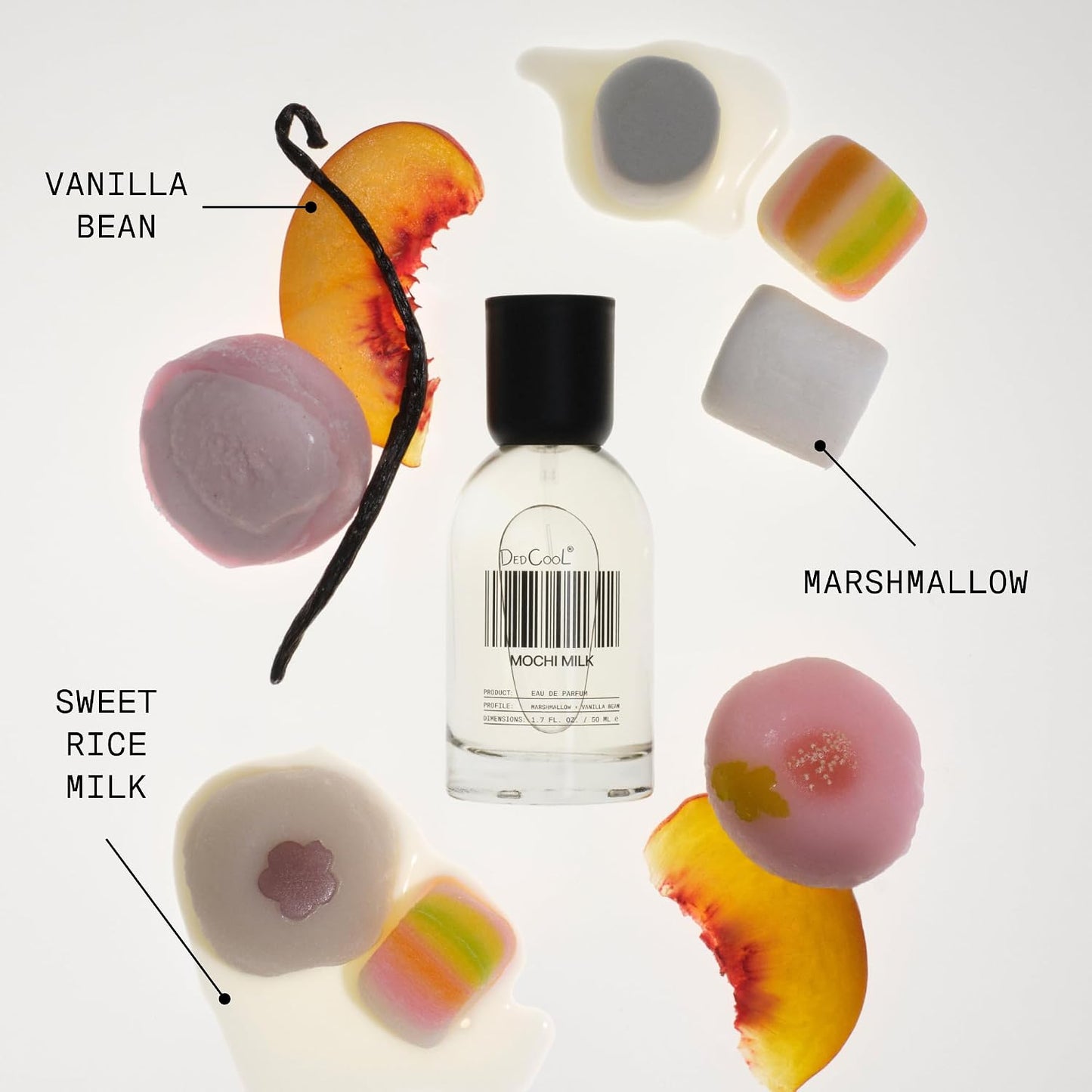 Hot DedCool, Eau de Parfum, Mochi Milk, Clean Unisex Fragrance, 1.7 fl oz | Peach nectar, marshmallow & sweet rice milk notes, non-toxic & vegan