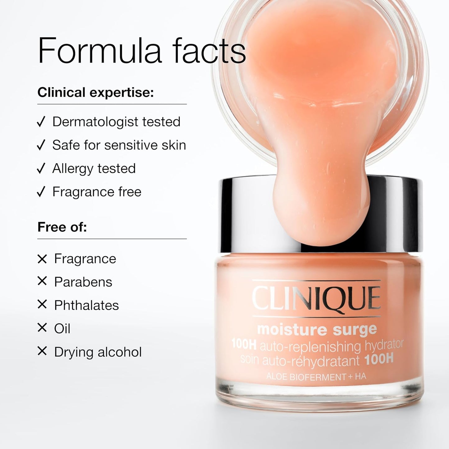 HotClinique Moisture Surge 100H Auto-Replenishing Hydrator Oil Free Face Moisturizer | With Hyaluronic Acid, Aloe Bioferment and Vitamins C + E | For All Skin Types | Hydrating + Moisturizing